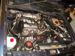 1989 VW Cabriolet green engine