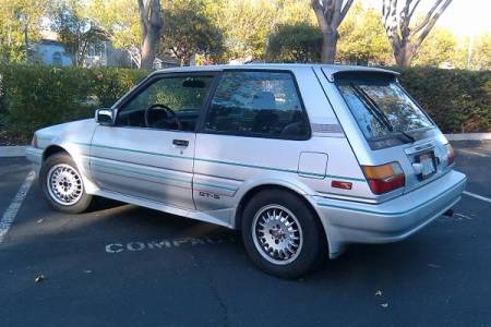 1987 Toyota Corolla FX16 GTS silver left rear