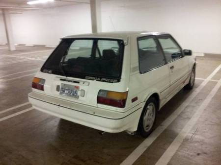 1987 Toyota Corolla FX16 GTS white right rear