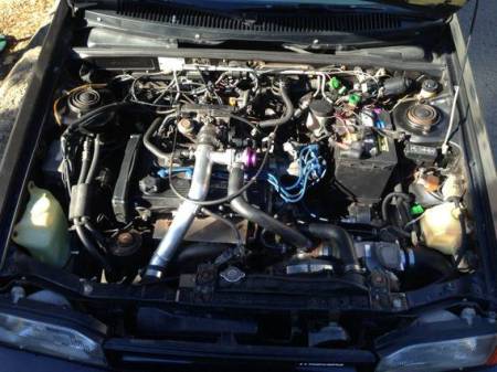 1988 Mazda 323 GTX black engine
