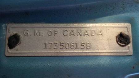 1961 Chevrolet Corvair Lakewood blue tag