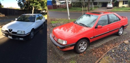 1991 Alfa Romeo 164S Peugeot 405 Mi16 left front
