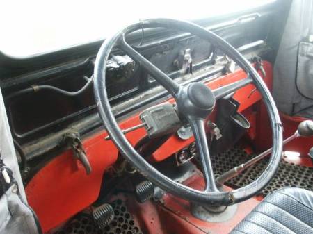 1964 Jeep DJ3 Volvo engine interior