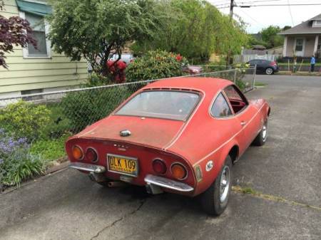 1970 Opel GT red right rear