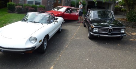 11 1977 Alfa Spider and 1972 BMW 2002tii and 1979 Alfa Alfetta GT in Vancouver